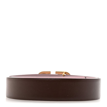 Valentino Garavani Glossy Calfskin VLogo Reversible Belt  80 32 Rubino Poudre Pink 2 of 5