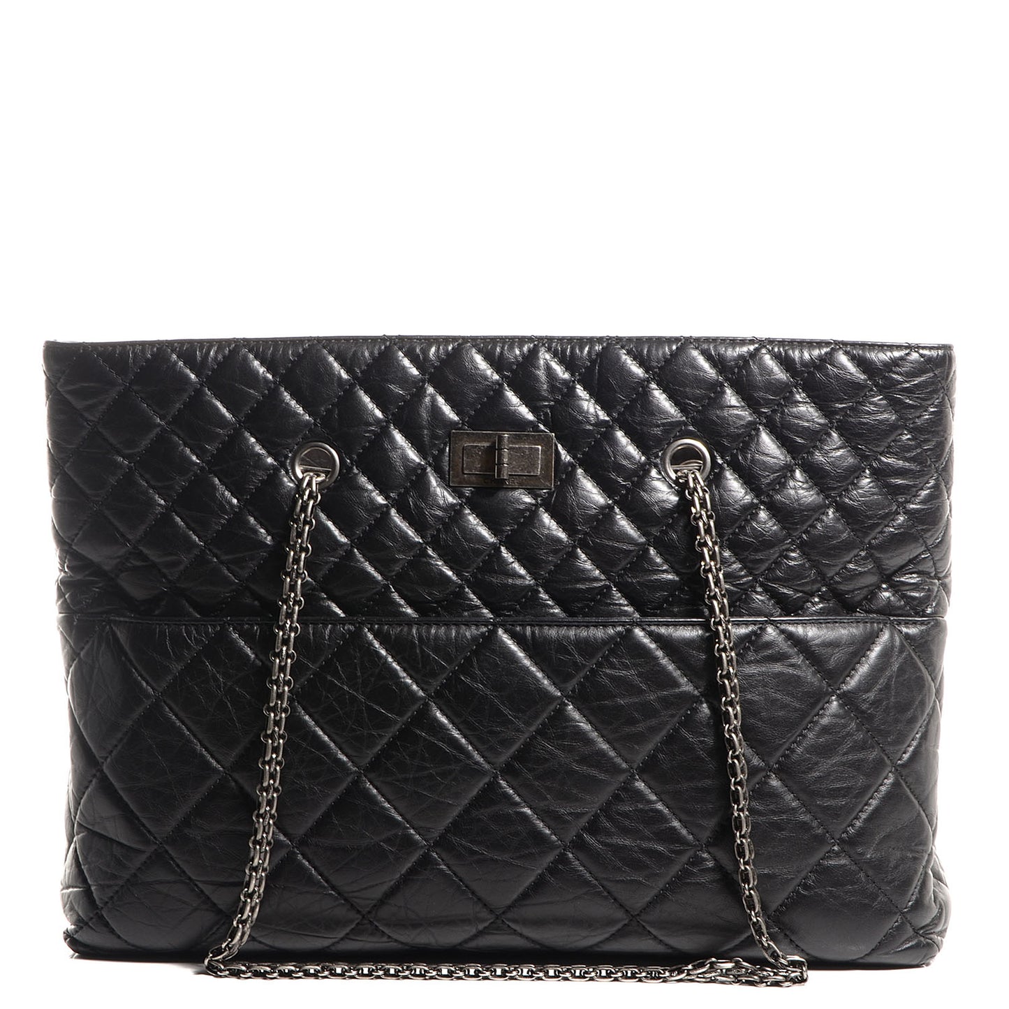 Aged Calfskin Reissue 2.55 Tote Black