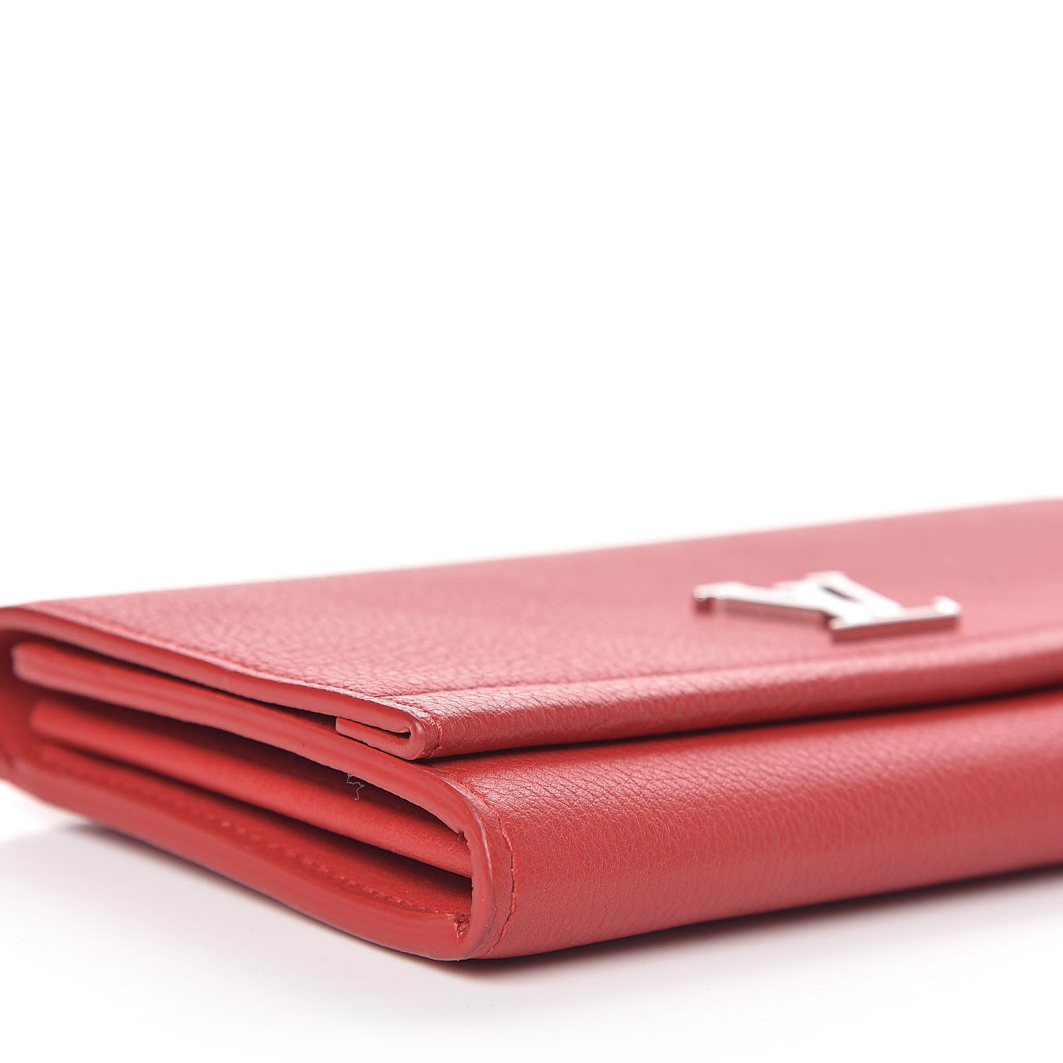 Louis Vuitton Calfskin Lockme II Wallet Rubis 8 of 10