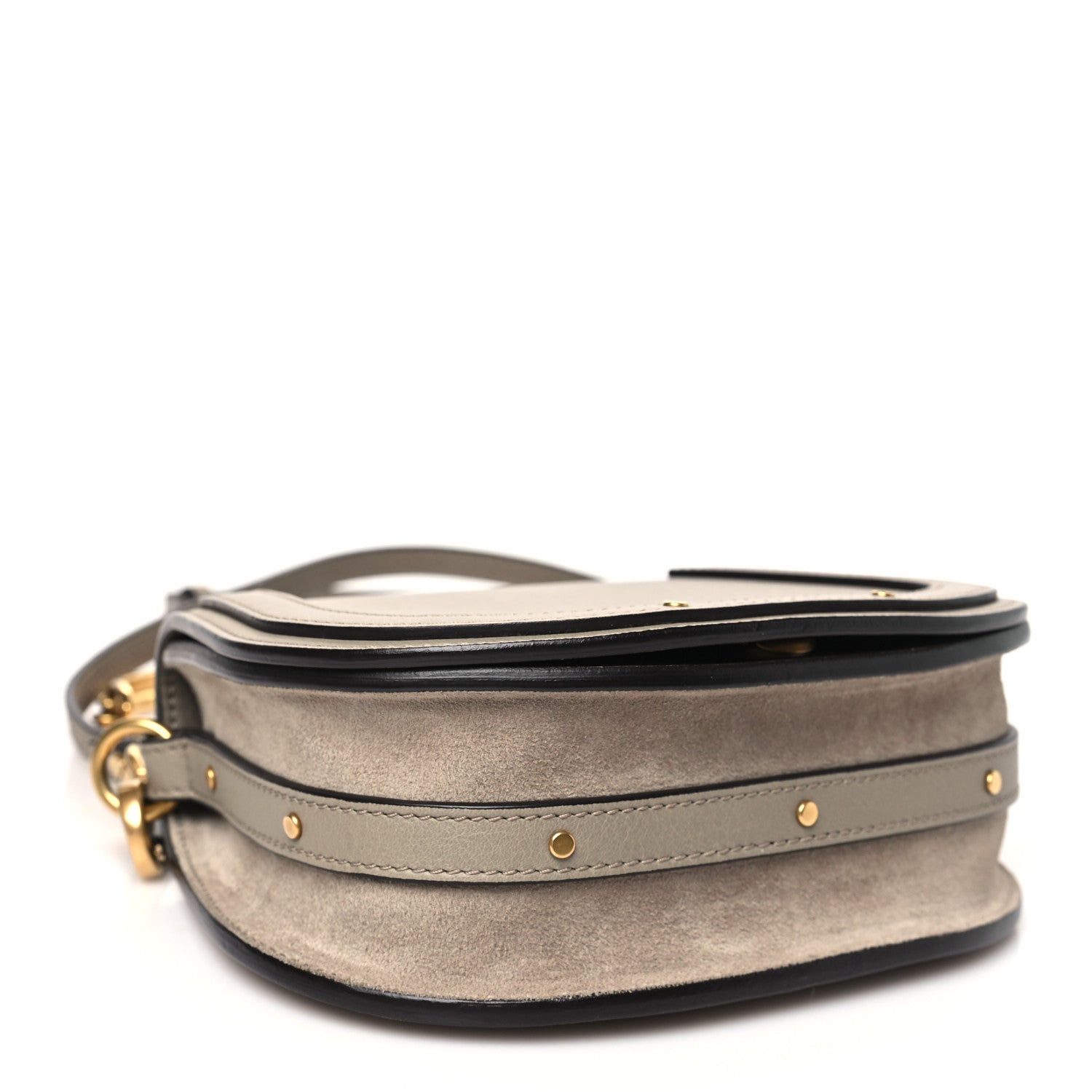 Chloe Calfskin Suede Small Nile Bracelet Bag Motty Grey 4 of 10