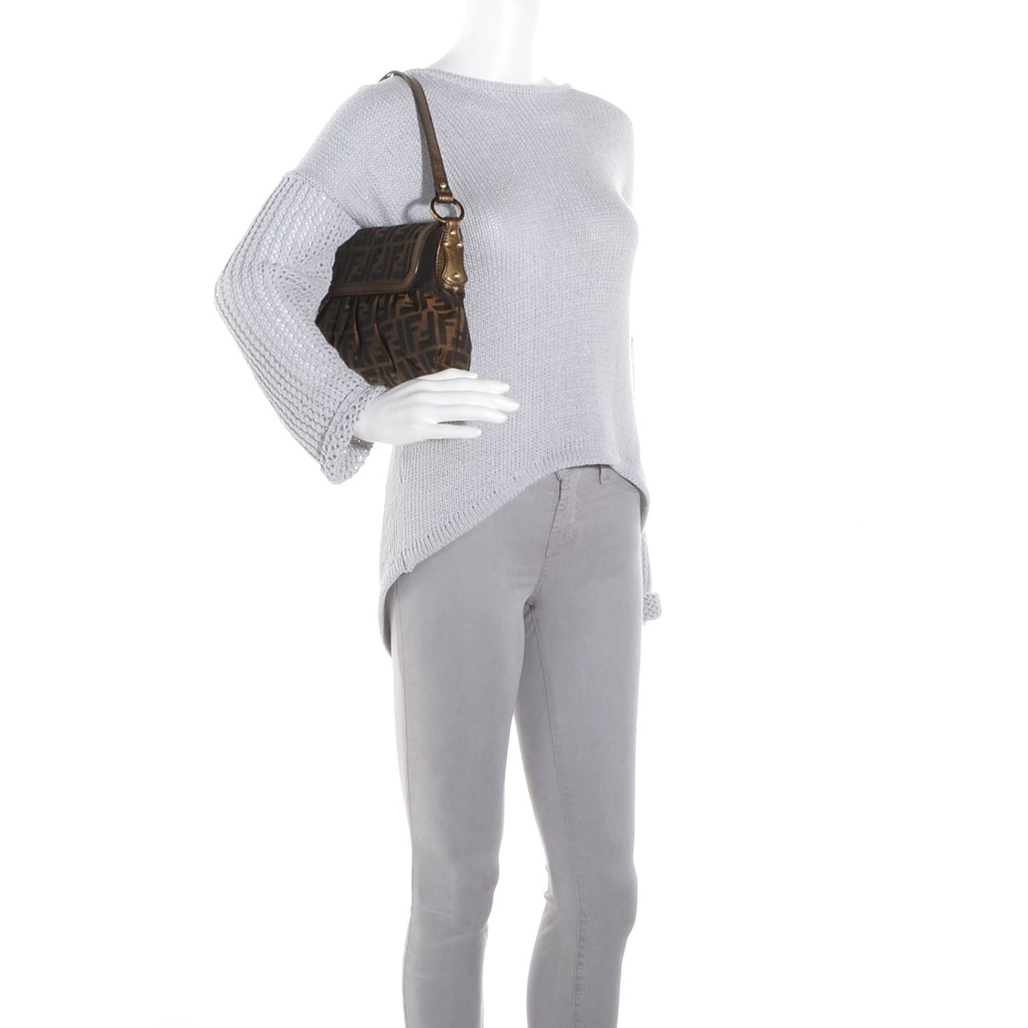 Zucca Laminated Vachetta Small Chef Shoulder Bag Tobacco Bronzo