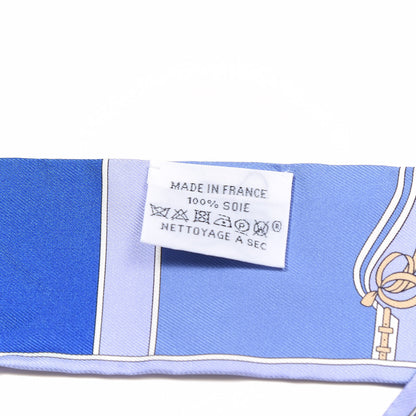 Hermes Silk Camails Twilly Scarf Lavande Vert Bleu 3 of 4