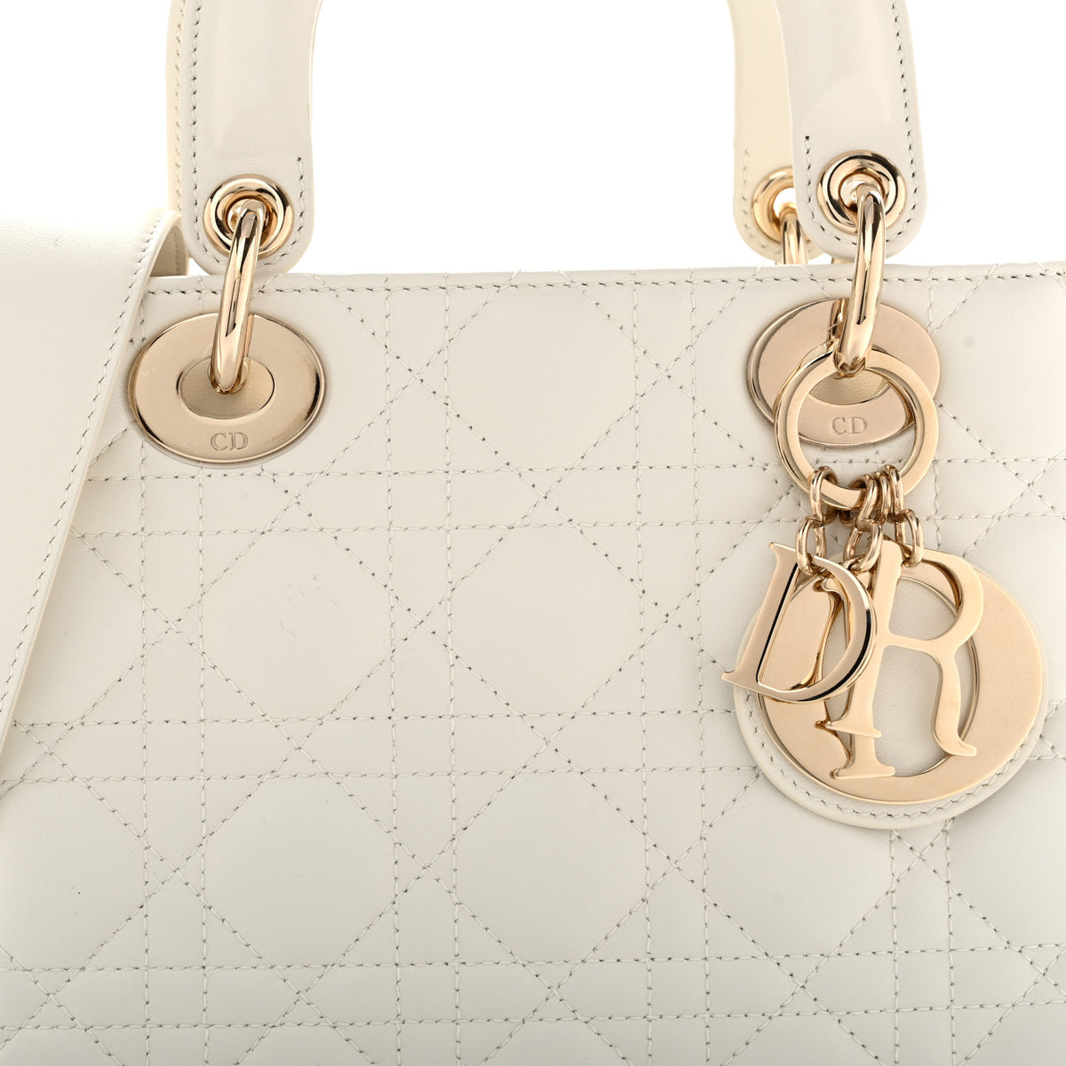 Christian Dior Lambskin Cannage Small My ABCDior Lady Dior White 8 of 13