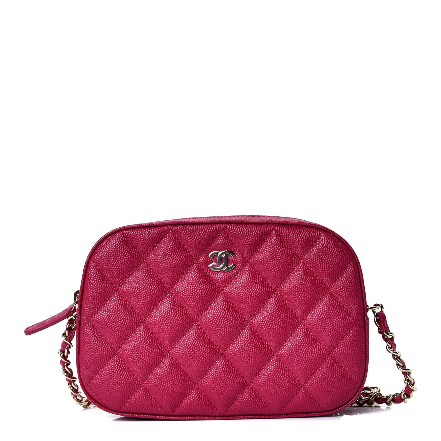 Caviar Quilted Camera Case Dark Pink