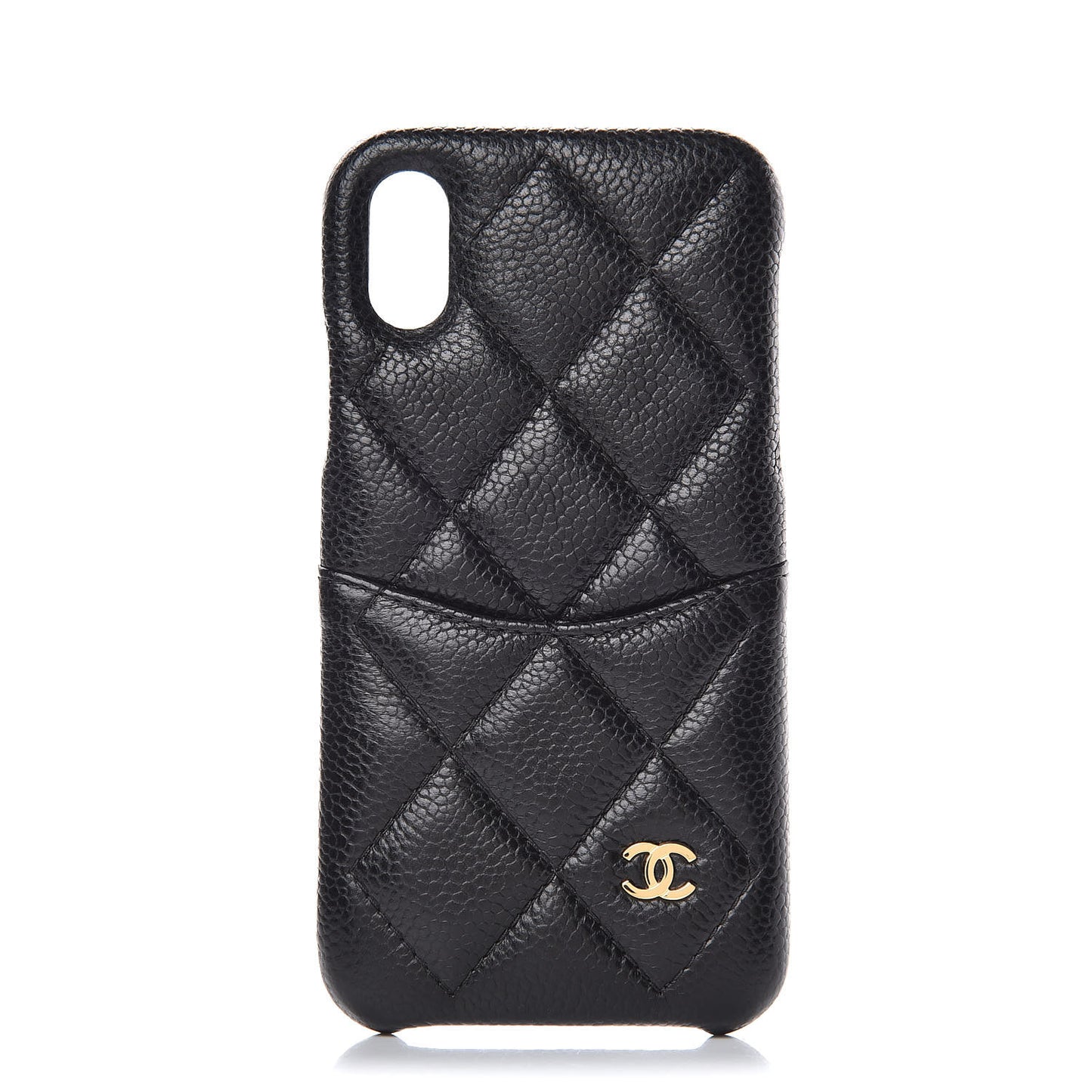 Caviar Quilted iPhone X Coco Tech Case Black