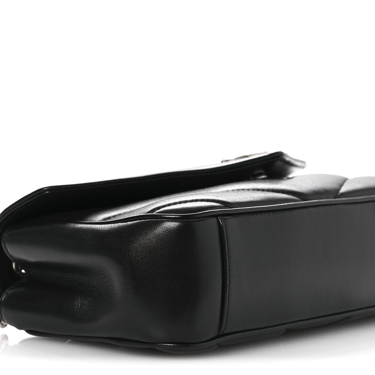 Lambskin Chevron Quilted Small Loulou Black