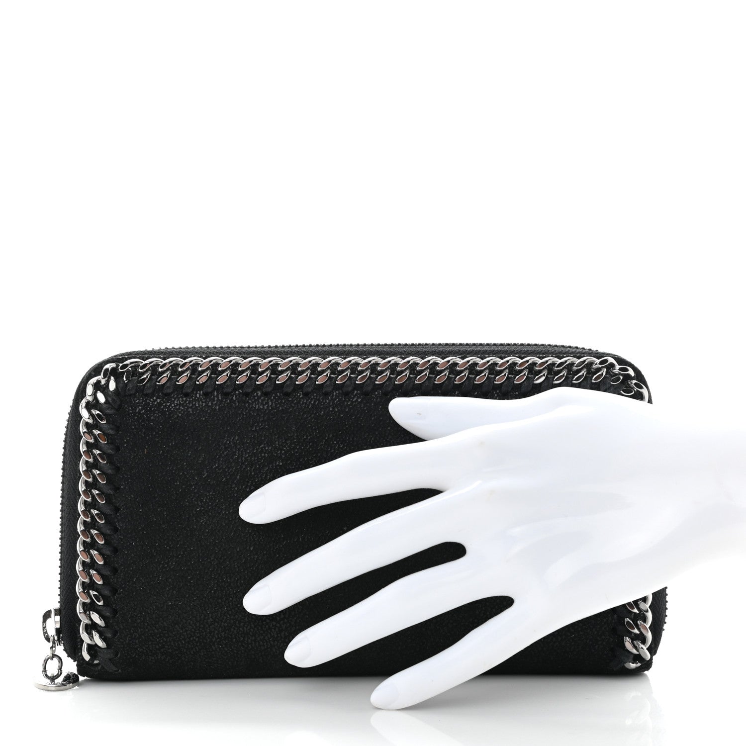 Stella McCartney Shaggy Deer Falabella Zip Around Wallet Black 2 of 9
