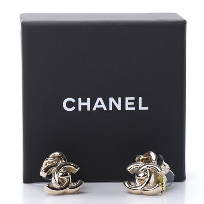 Chanel Lambskin CC Turnlock Drop Earrings Gold Black 5 of 5