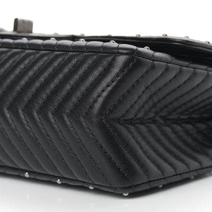 Chanel Sheepskin Chevron Quilted Studded 2.55 Reissue 225 Flap Black 8 of 11