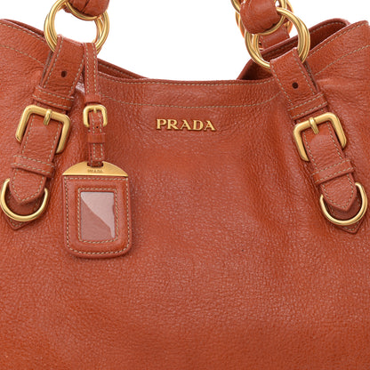 Prada Cervo Lux Chain Shoulder Bag Orange 8 of 13