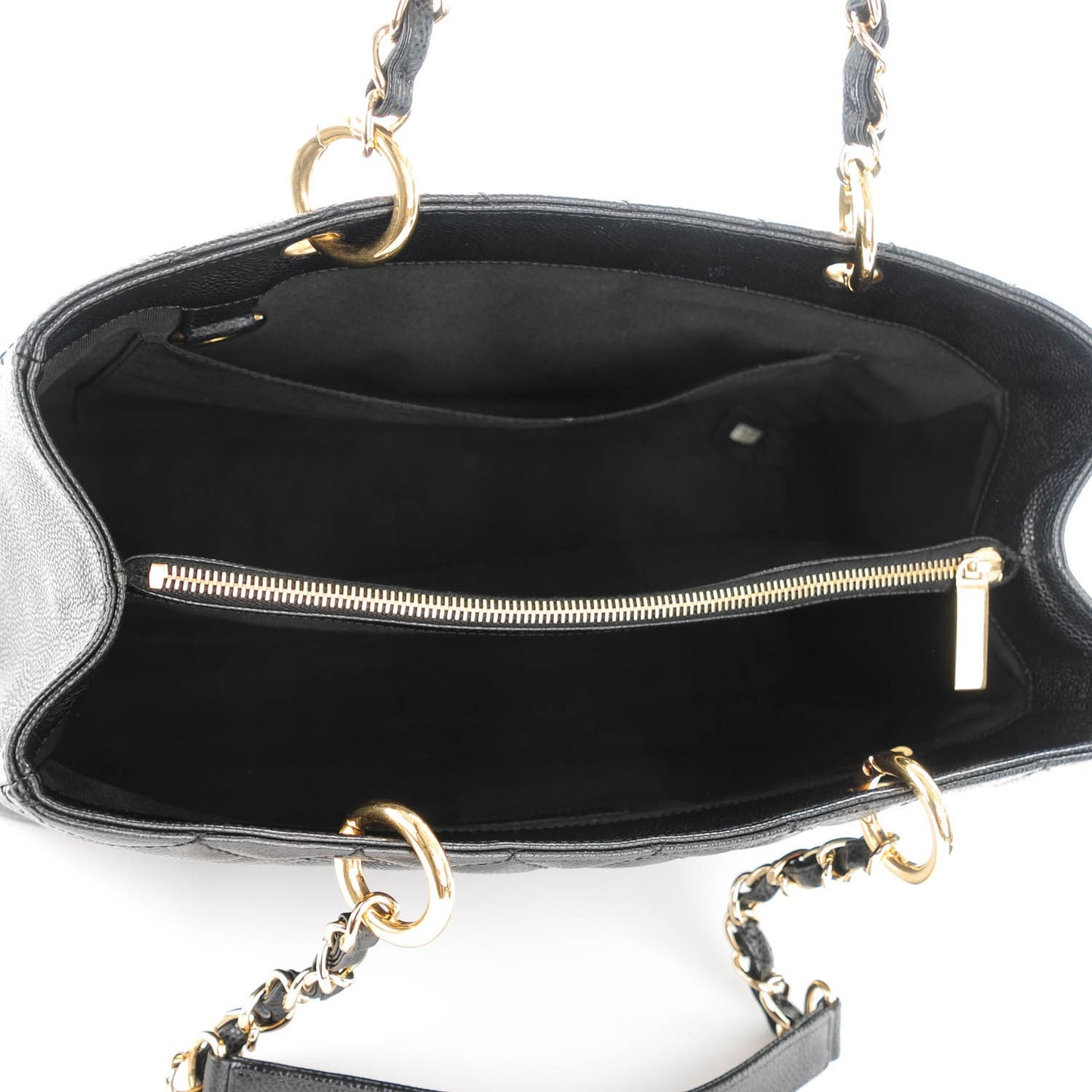 Caviar Quilted Grand Shopping Tote GST Black