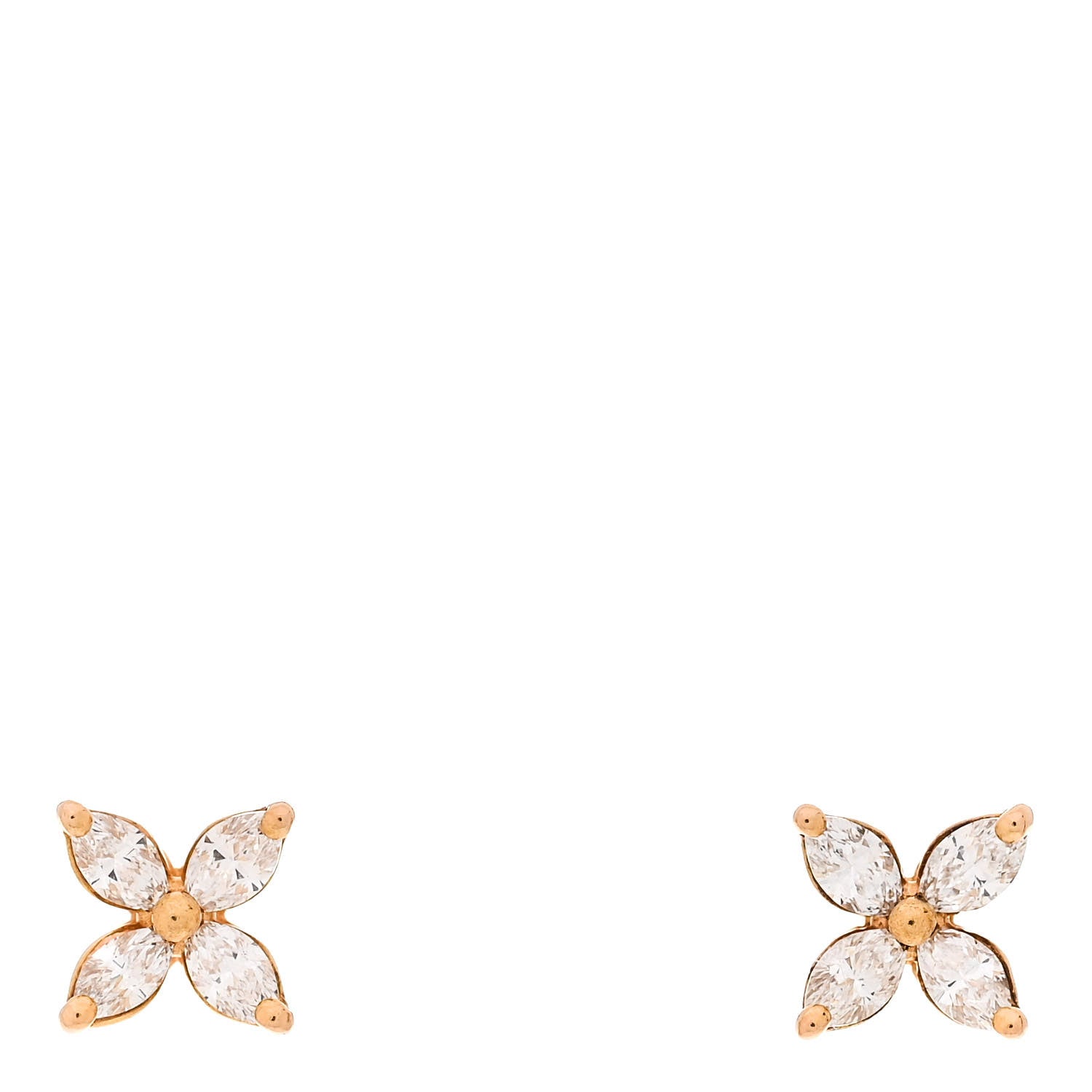 Tiffany 18K Rose Gold Diamond .19ct Mini Victoria Earrings 1 of 5