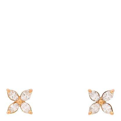 Tiffany 18K Rose Gold Diamond .19ct Mini Victoria Earrings 1 of 5