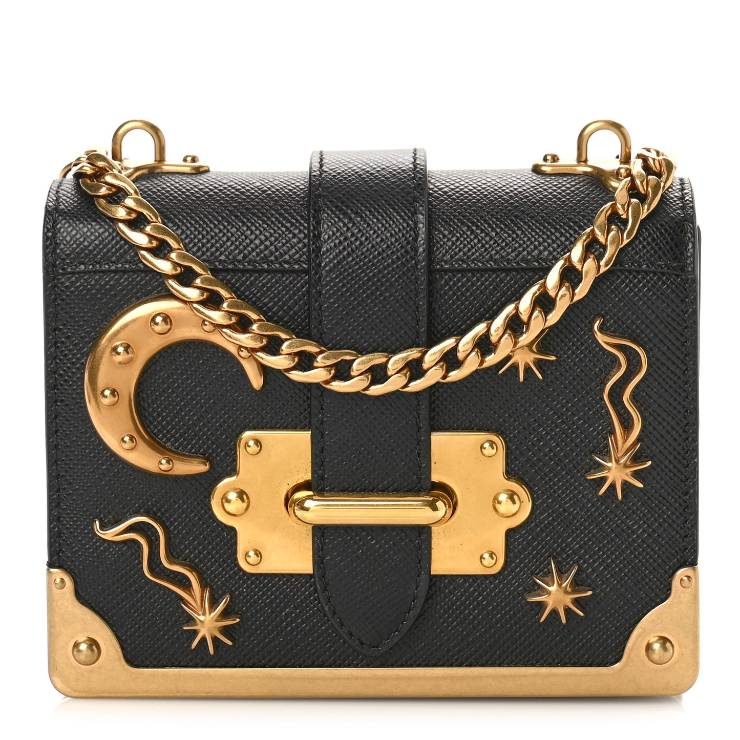 Saffiano Astrology Mini Cahier Bag Black