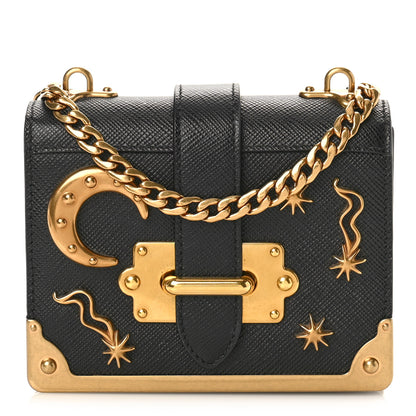 Prada Saffiano Astrology Mini Cahier Bag Black 1 of 8
