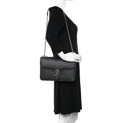 Gucci Dollar Calfskin Interlocking G Shoulder Bag Black 2 of 10