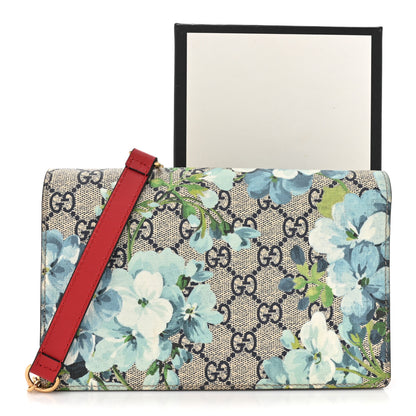 Gucci GG Supreme Monogram Blooms Chain Wallet Blue 17 of 17