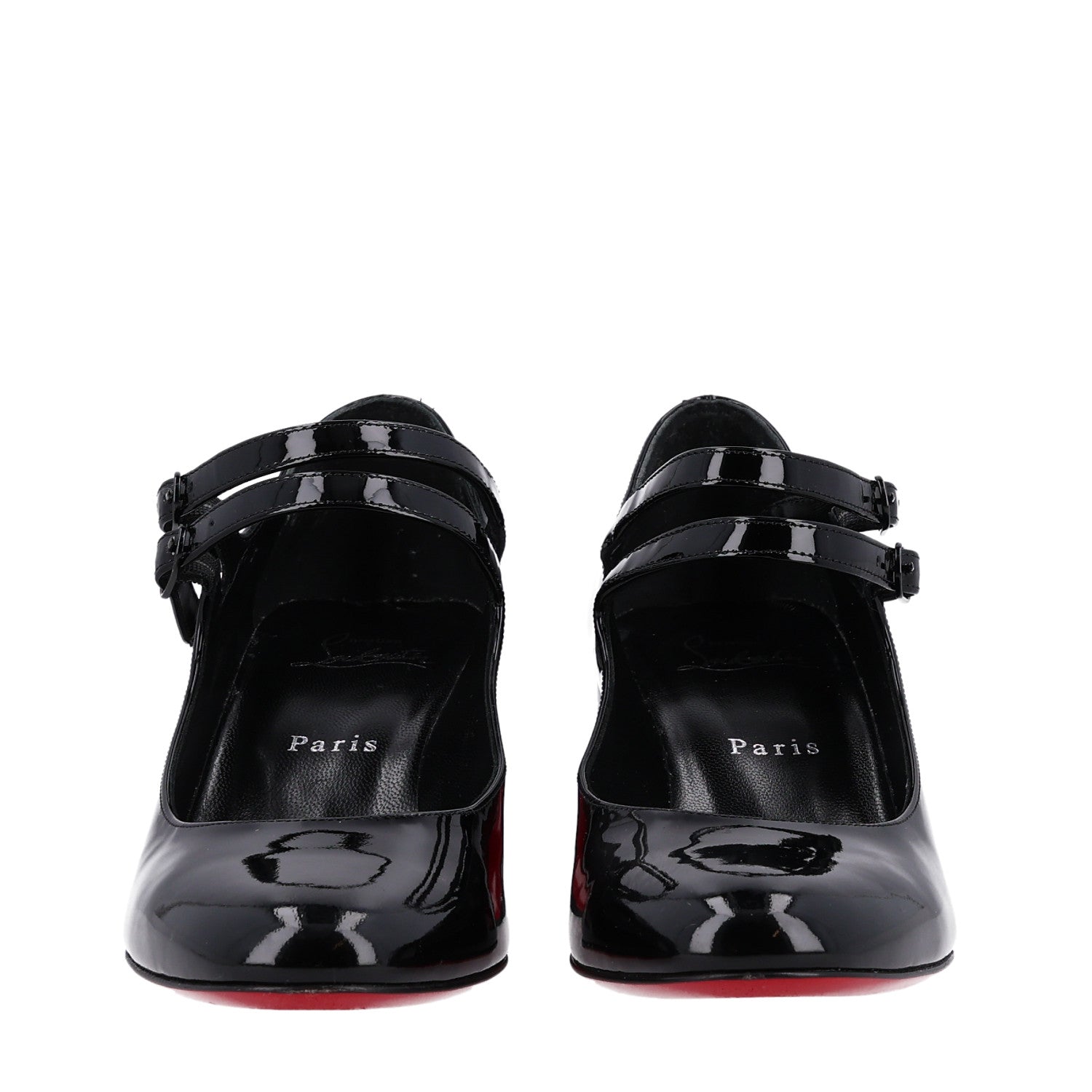 Christian Louboutin Patent Miss Jane Mary Janes 55 Pumps 37.5 Black 3 of 10