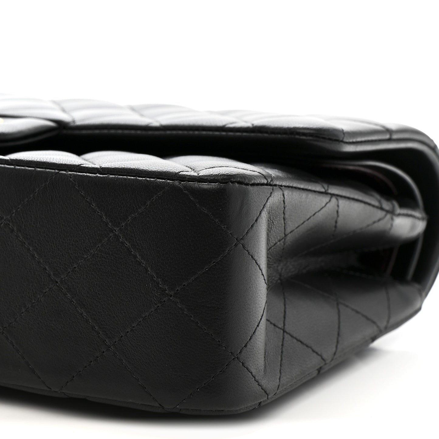 Lambskin Quilted Medium Double Flap Black