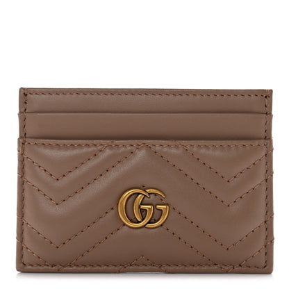Gucci Calfskin Matelasse GG Marmont Card Holder Porcelain Rose 1 of 7