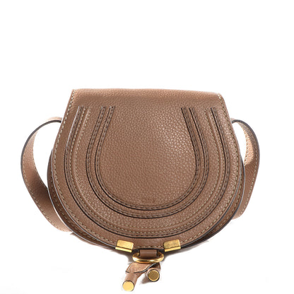 Chloe Calfskin Mini Marcie Round Crossbody Bag Nut 1 of 9
