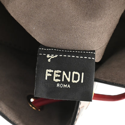 Fendi Vitello Grace F is Fendi Bi-Color FF 1974 Embossed Grande Mon Tresor Bucket Bag Maya Black Fragola 6 of 9