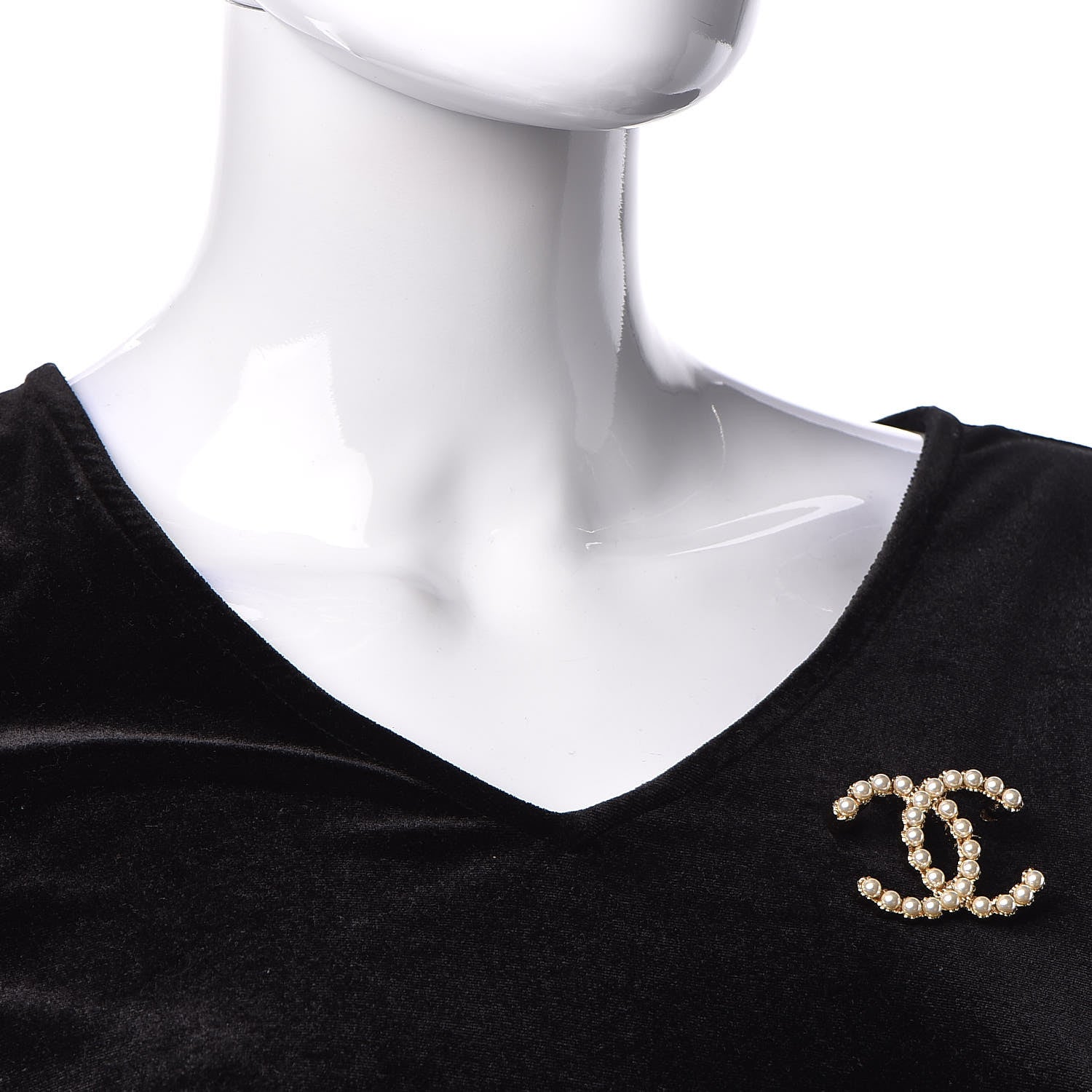 Chanel Pearl CC Brooch Gold 2 of 5