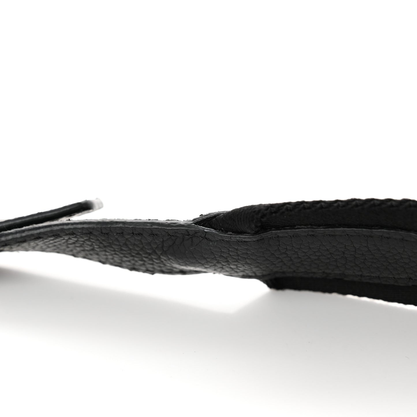 Grained Calfskin Saddle Messenger Bag Black