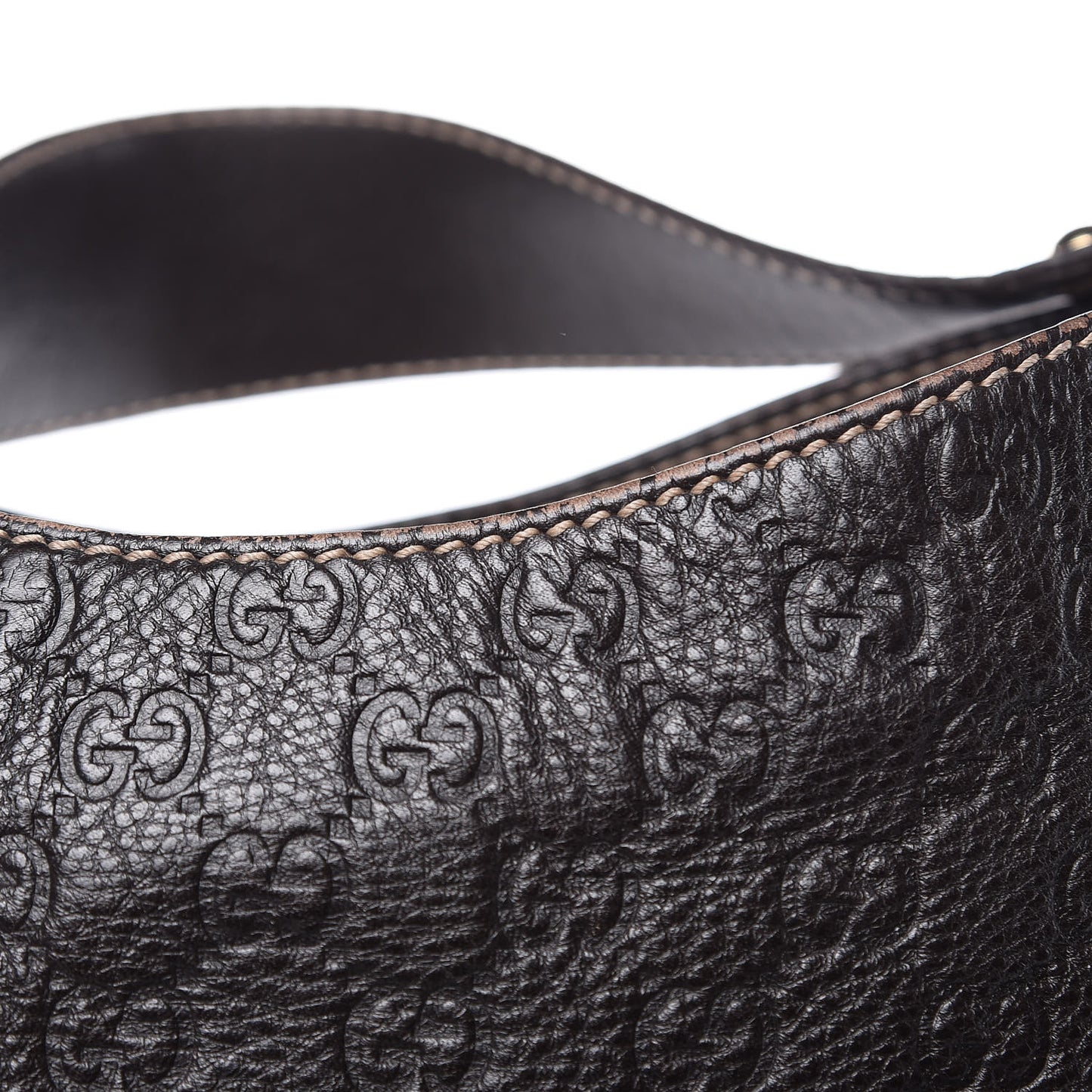 Guccissima Large New Ladies Web Hobo Dark Brown