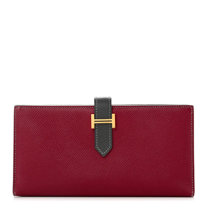 Hermes Epsom Horseshoe Bearn Gusset Wallet Rubis Graphite 1 of 8