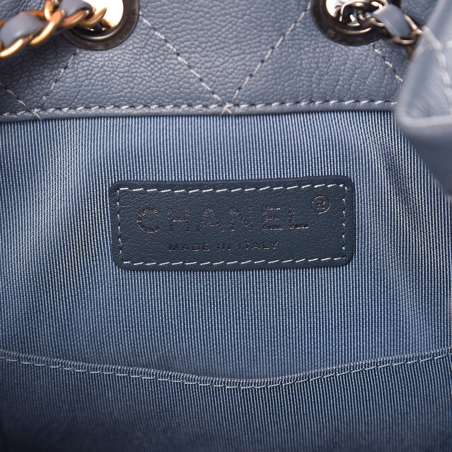 Chanel Patent Goatskin Quilted Small Gabrielle Backpack Blue 6 of 8