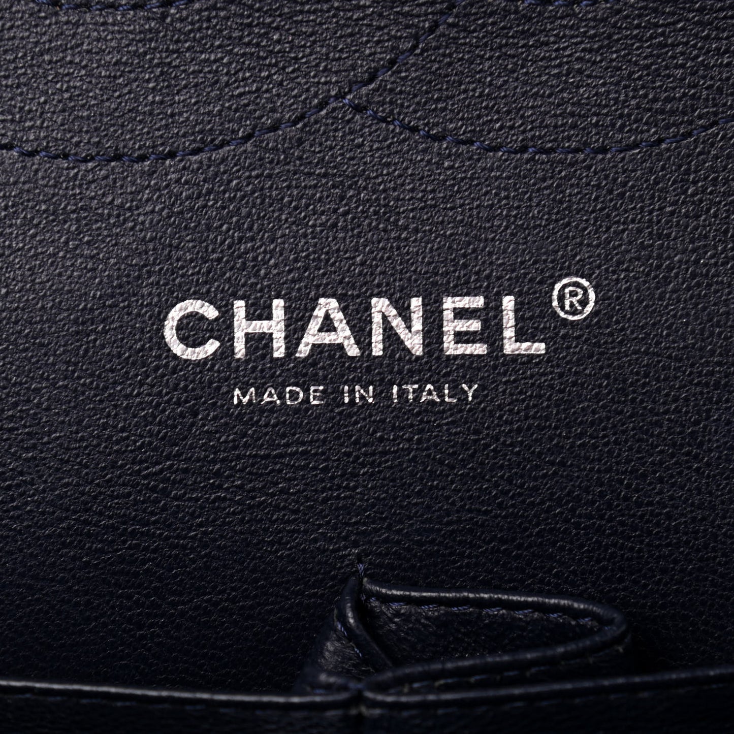 Caviar Quilted Jumbo Double Flap Navy Blue