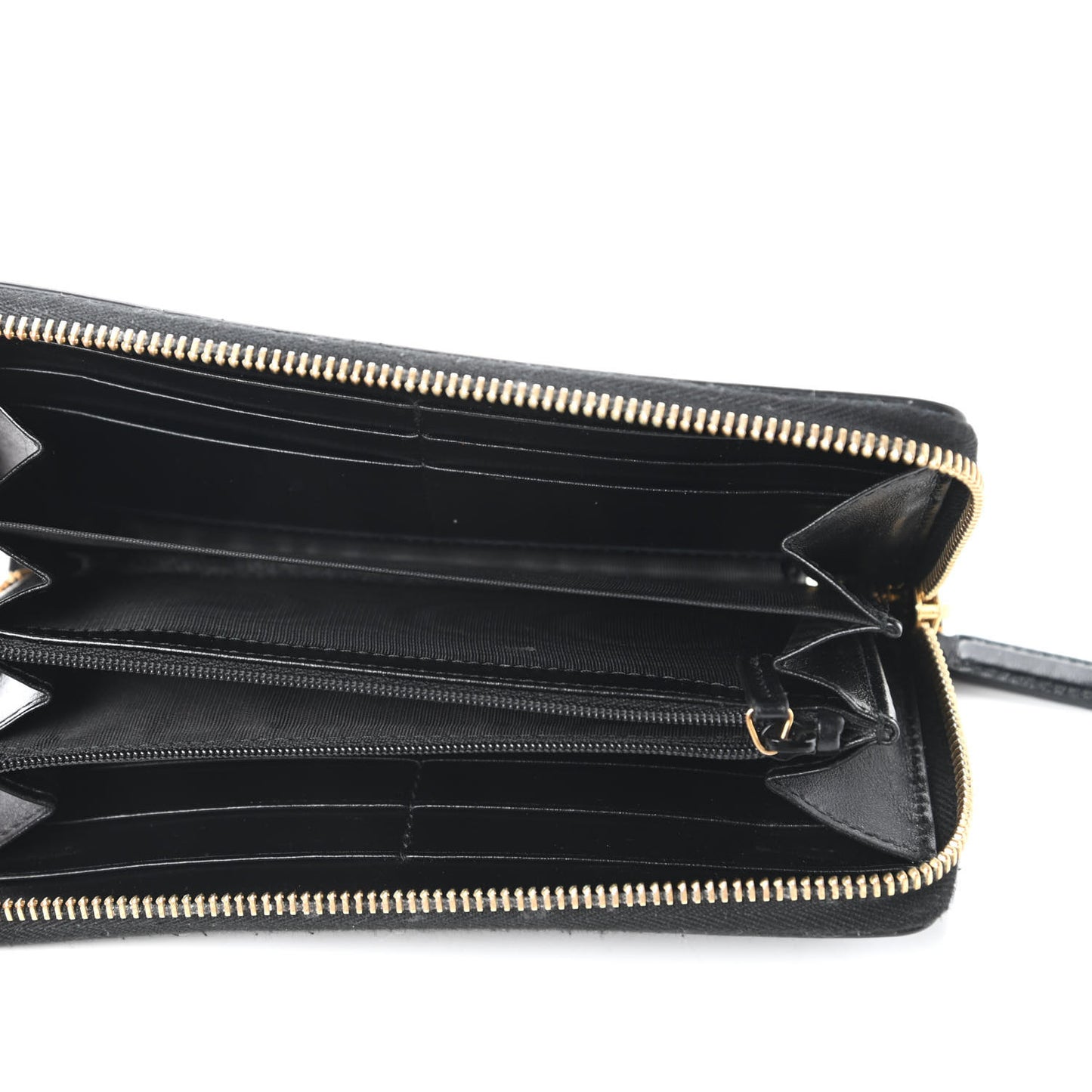Smooth Calfskin Zip Around Wallet Black