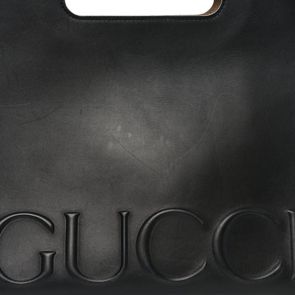 Gucci Calfskin Embossed Medium XL Tote Black 7 of 9