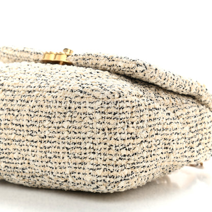 Chanel Tweed Quilted Medium Chanel 19 Flap Ecru Black 6 of 9