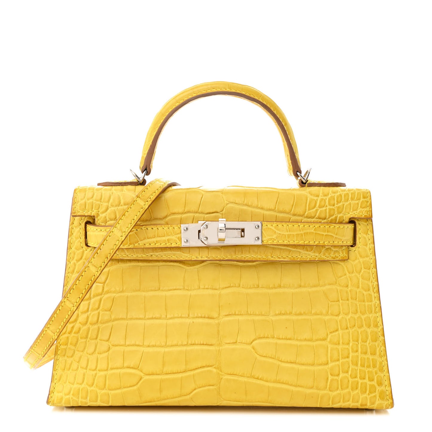Matte Alligator Mini Kelly Sellier 20 Mimosa