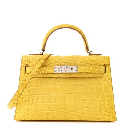 Hermes Matte Alligator Mini Kelly Sellier 20 Mimosa 1 of 16