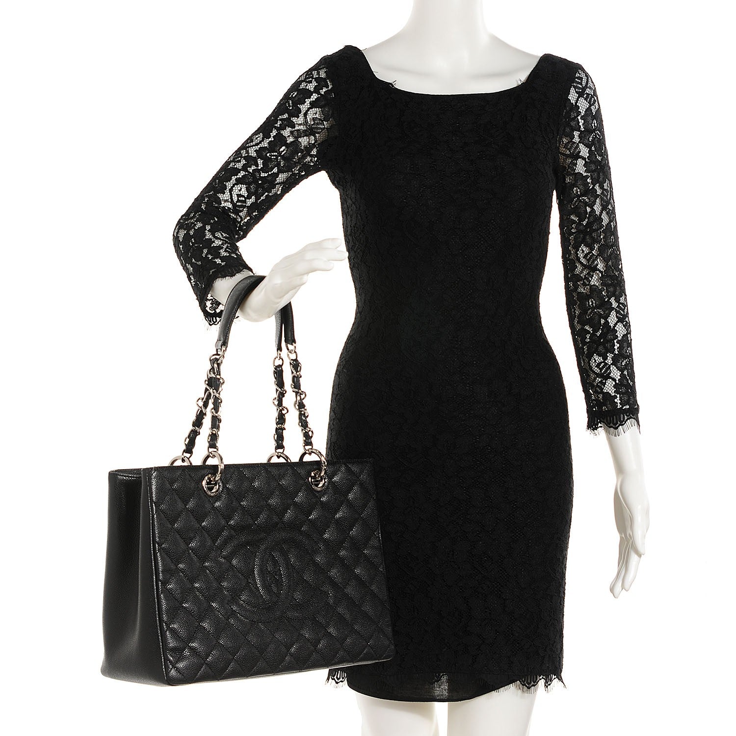 Chanel Caviar Quilted Grand Shopping Tote GST Black 2 of 7