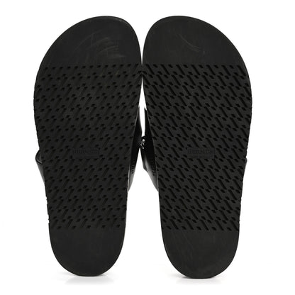 Hermes Calfskin Womens Chypre Sandals 39 Black 6 of 11
