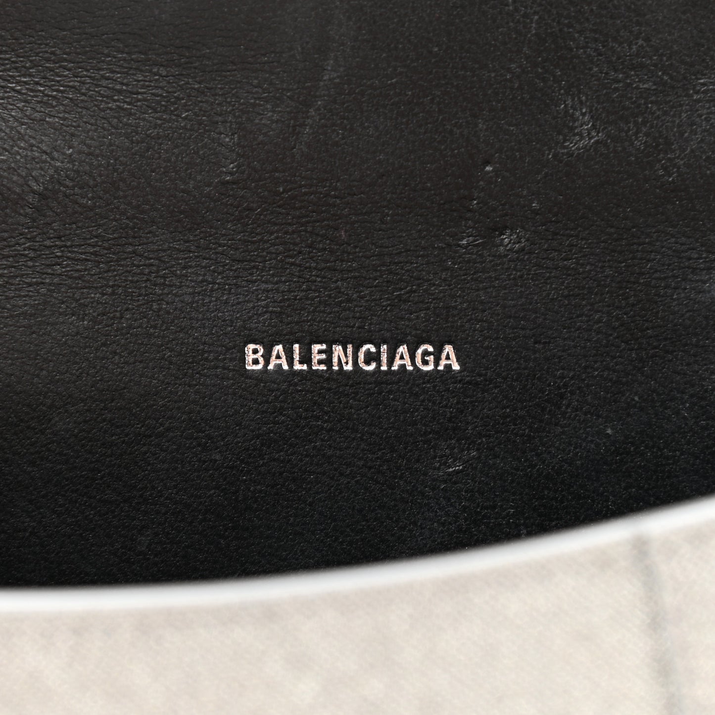 Glitter Fabric Hourglass Top Handle Bag XS Grey