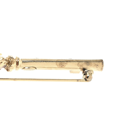 Chanel Gripoix Poured Glass Pearl Key Brooch Gold Pink 4 of 4