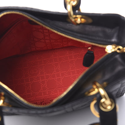 Christian Dior Lambskin Cannage Medium Lady Dior Black 4 of 9