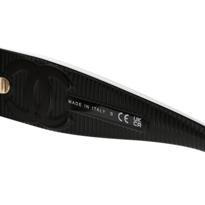 Chanel Acetate Shield Sunglasses 5495A Black 6 of 8