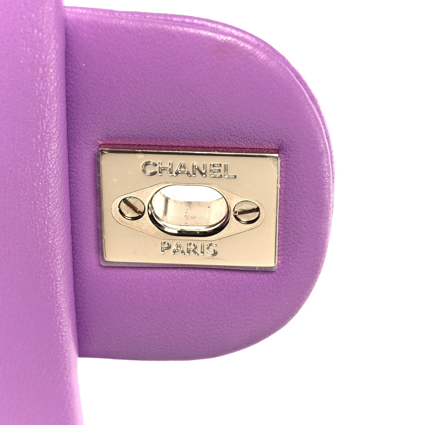 Lambskin Quilted Mini Rectangular Flap Purple