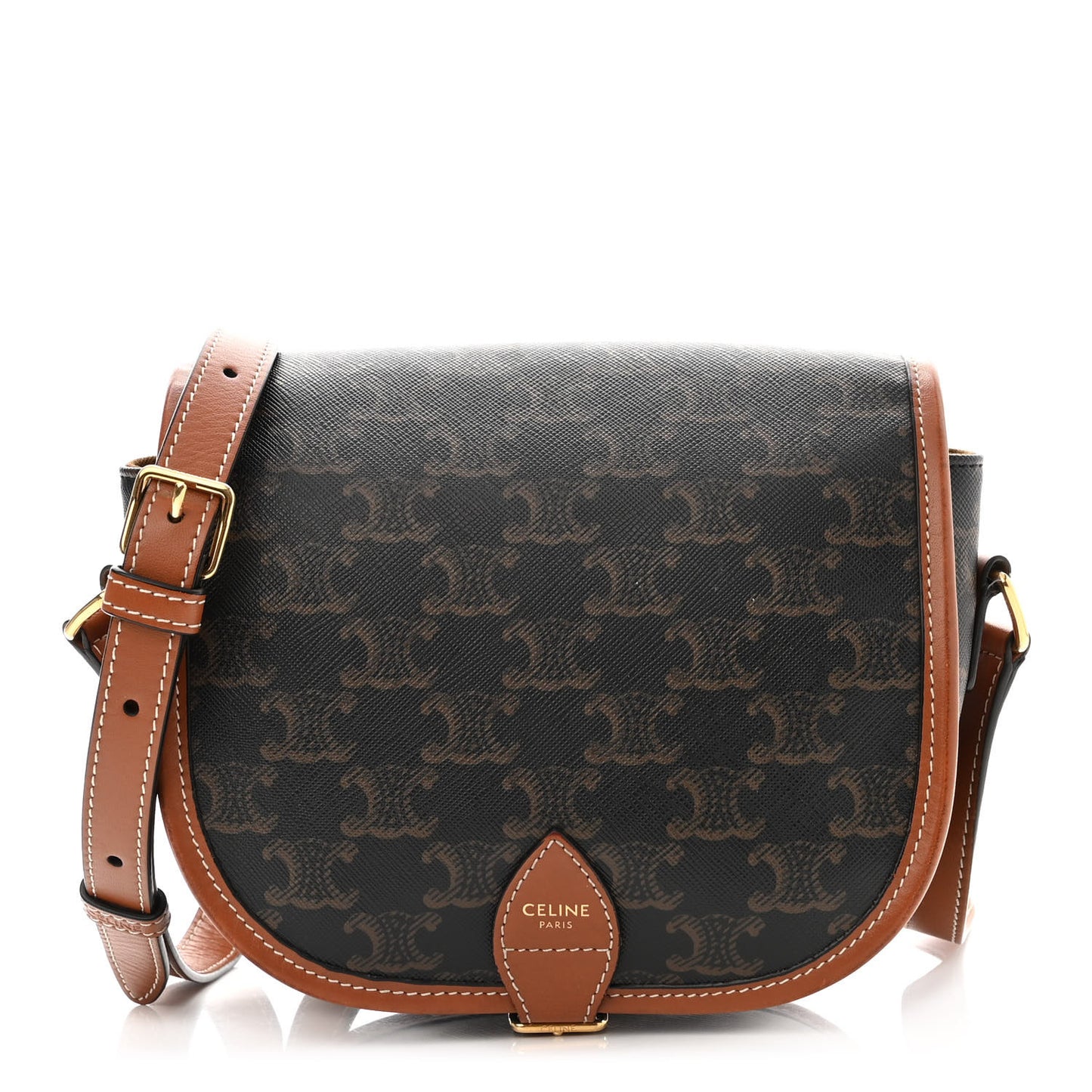 Triomphe Canvas Medium Folco Bag Tan