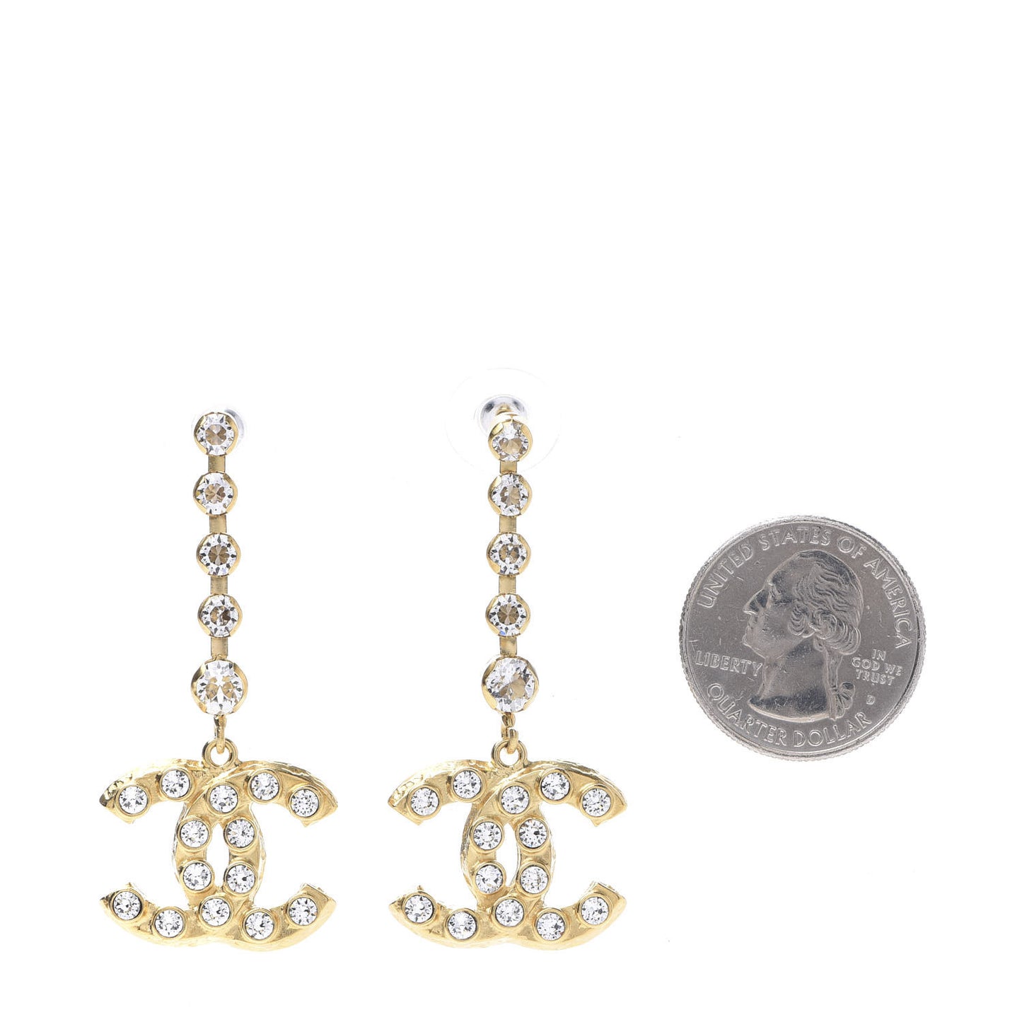 CC Crystal Drop Earrings Gold
