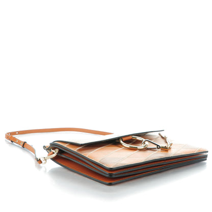 Chloe Calfskin Patchwork Medium Faye Shoulder Bag Caramel 4 of 8