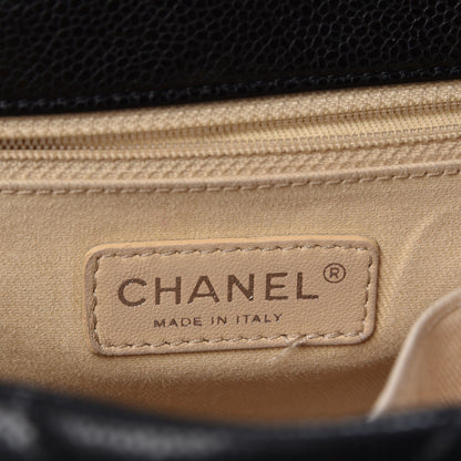 Chanel Glazed Caviar Medium Nature Flap Bag Black 6 of 9
