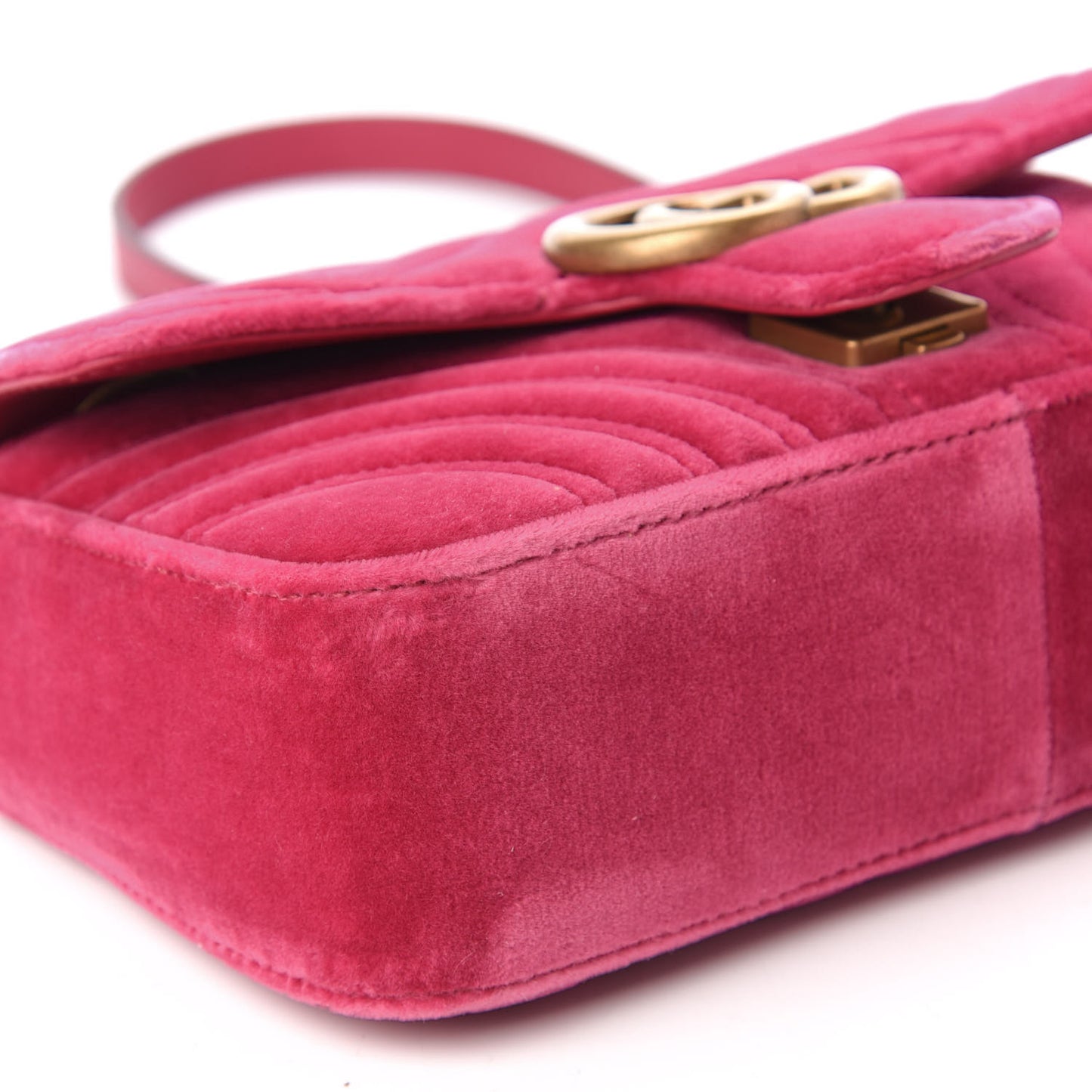 Velvet Matelasse Mini GG Marmont Shoulder Bag Light Raspberry Rose