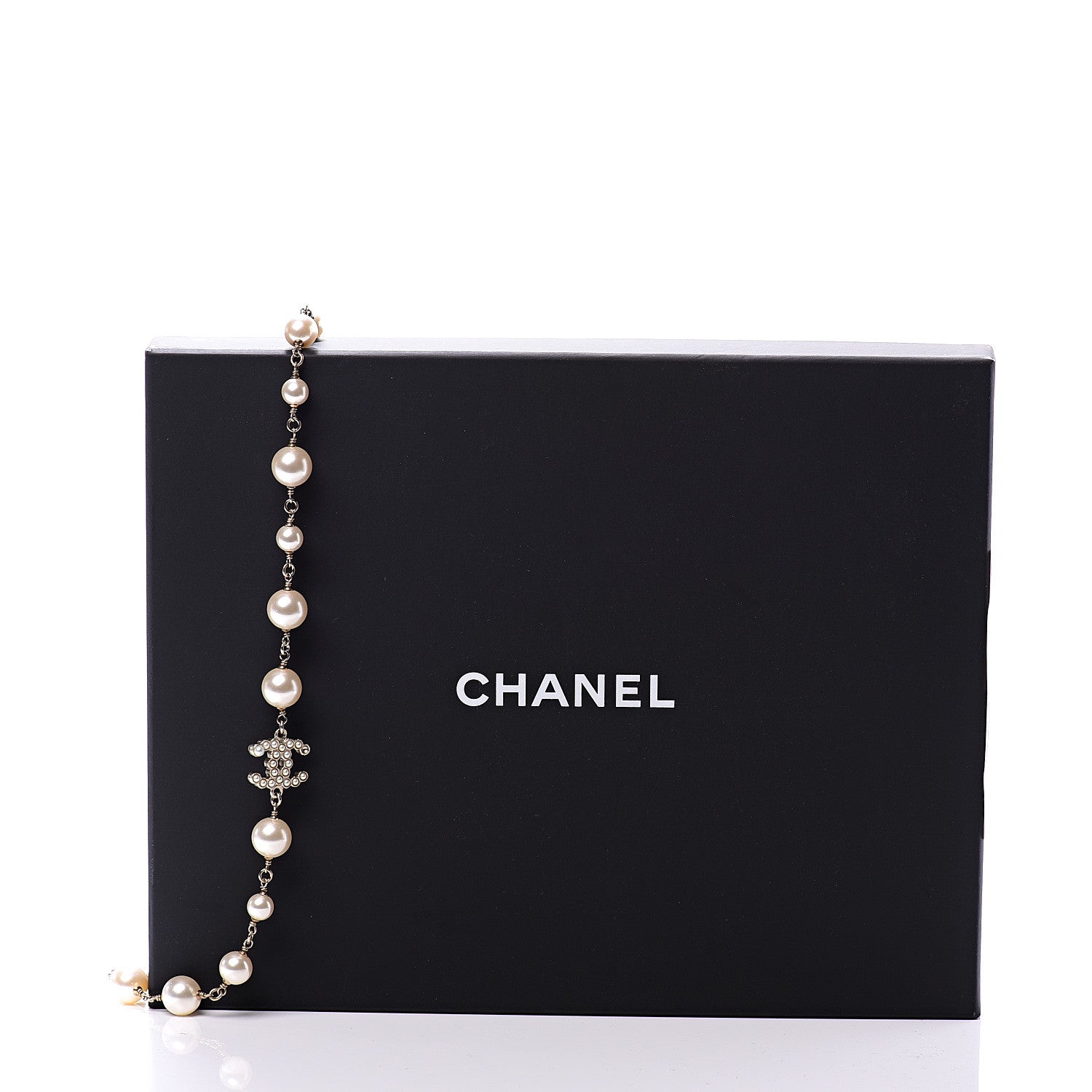 Chanel Graduated Pearl CC Long Necklace Gold 6 of 6